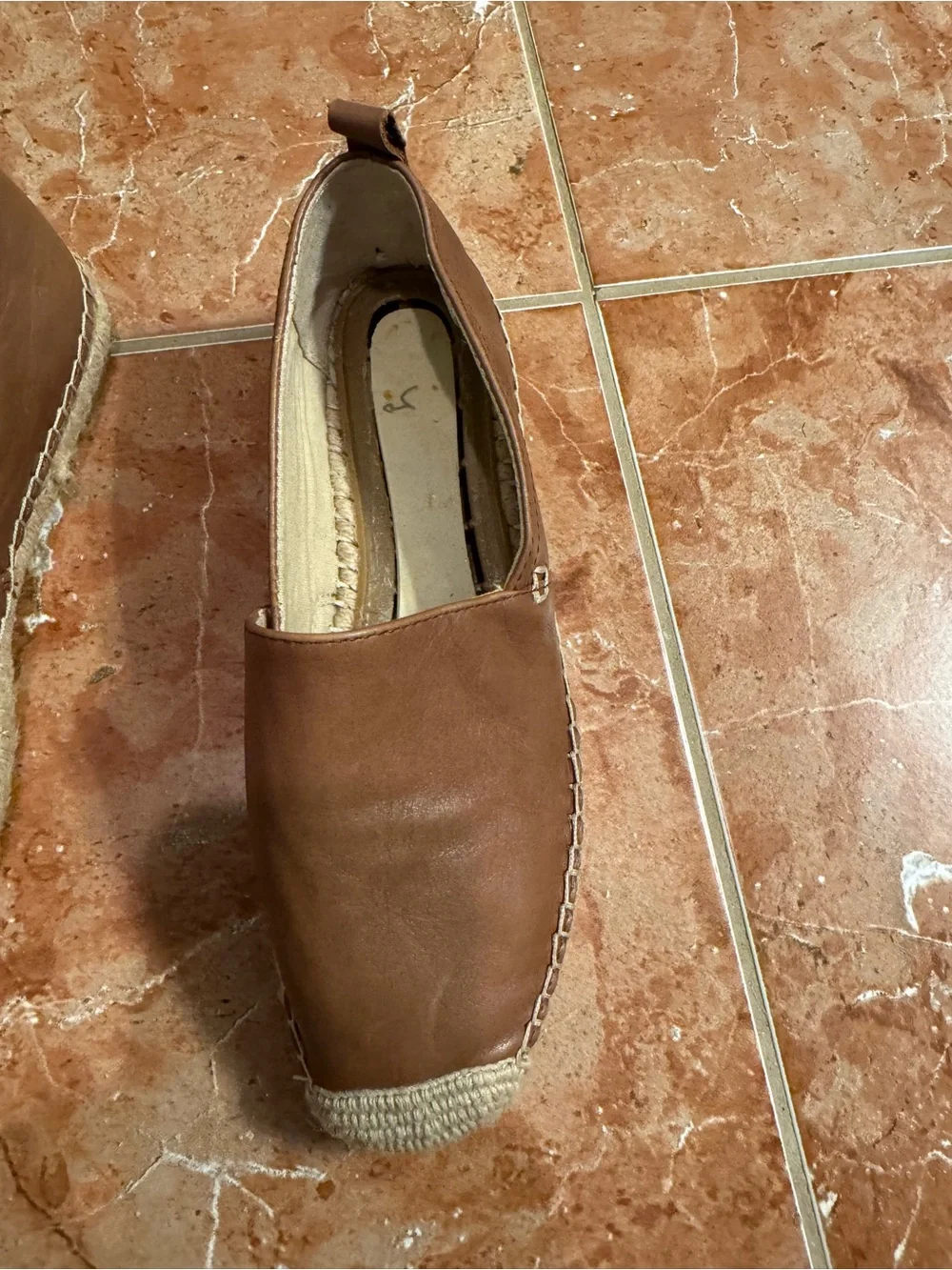 Sam Edelman Khloe Carmel Brown Soft Leather Espadrilles Slip On Size 6